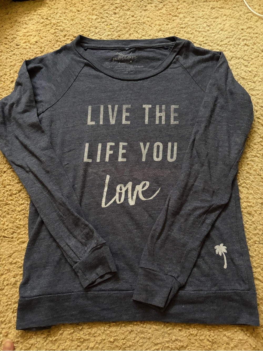LOCAL MOTION HAWAII - Live The Life You Love Long Sleeve Top - Navy